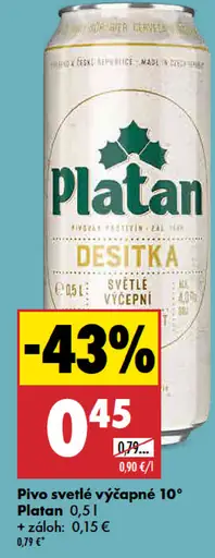 Platan svetlé výčapné 10 plechovka