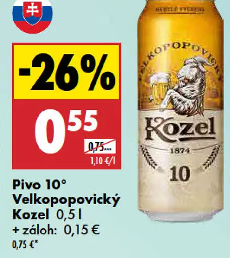 Velkopopovický Kozel 10 plechovka
