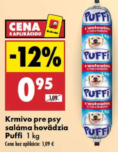 Puffi saláma pre psy hovädzia