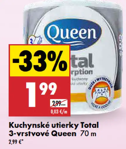 Queen Total kuchynské utierky 3-vrstvové