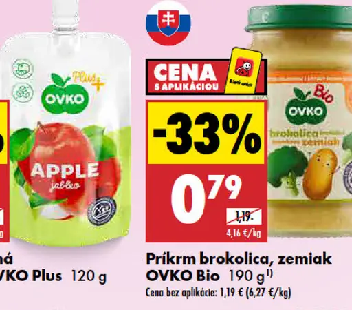 OVKO Bio príkrm brokolica, zemiak