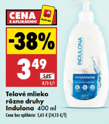 Telové mlieko Indulona, rôzne druhy
