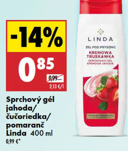 Sprchový gél jahoda, čučoriedka, pomaranč Linda