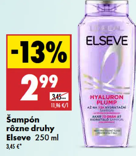 Šampón Elseve, rôzne druhy