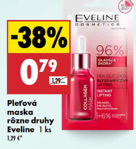 Pleťová maska rôzne druhy Eveline