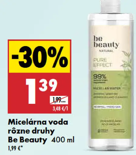 Micelárna voda Be Beauty rôzne druhy