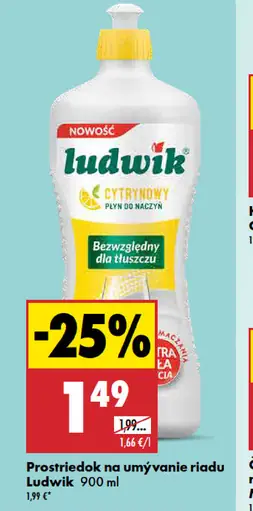 Ludwik citrónový prostriedok na umývanie riadu