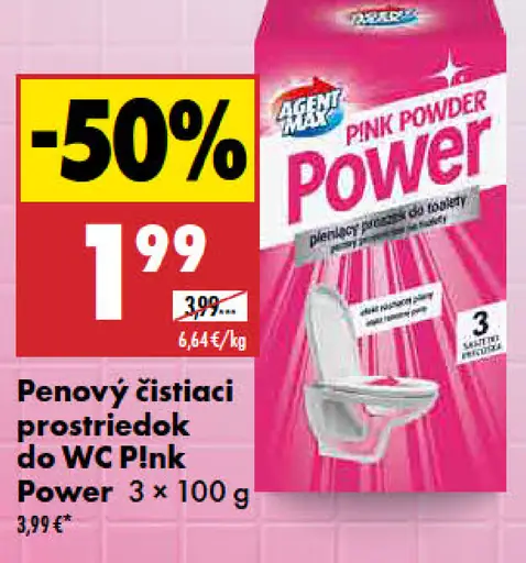 Pink Power penový čistiaci prostriedok do WC