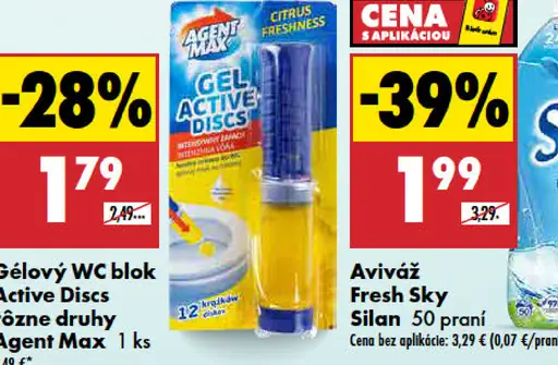 Gélový WC blok Active Discs Agent Max, rôzne druhy