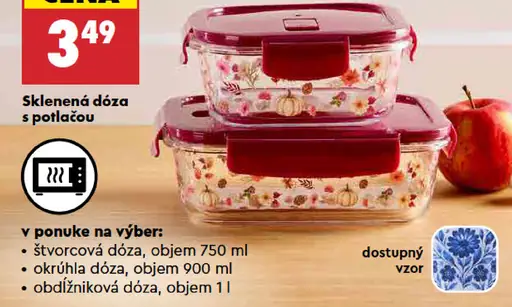 SMUKEE Obdĺžniková sklenená dóza s pokrievkou