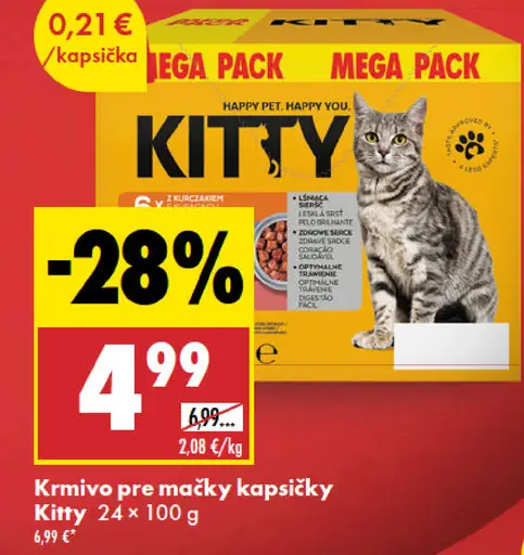 Kitty krmivo pre mačky kapsičky Premium