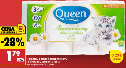 Queen harmančekový toaletný papier 3-vrstvový