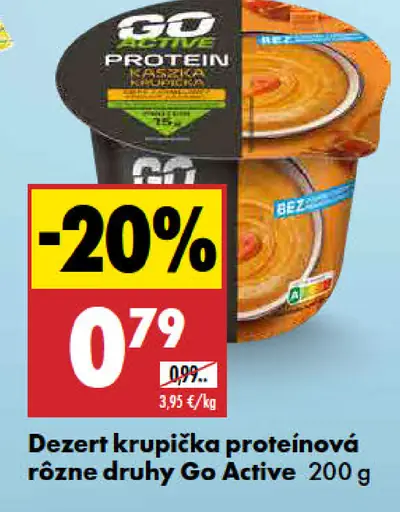 Go Active proteínový krupicový dezert rôzne druhy