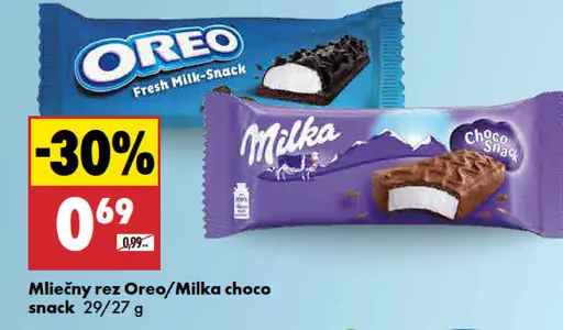 Oreo mliečny rez choco snack
