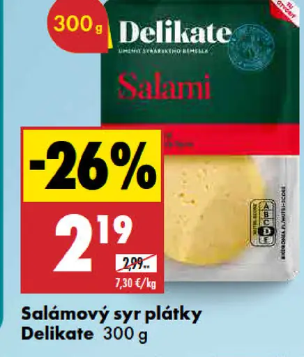 Delikate Salámové syrové plátky