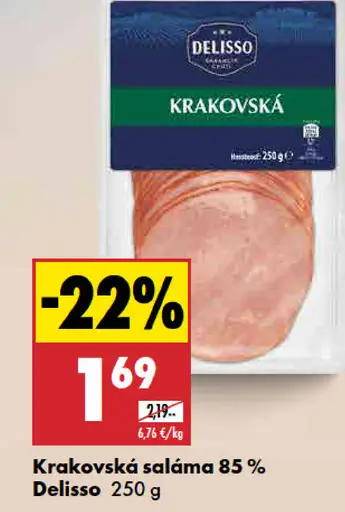 Delisso Krakovská saláma 85%
