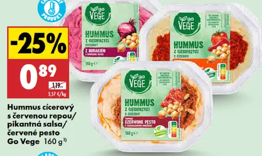 Go Vege hummus cícerový s červenou repou