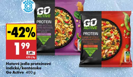 Hotové proteínové jedlo indické alebo kantónske Go Active