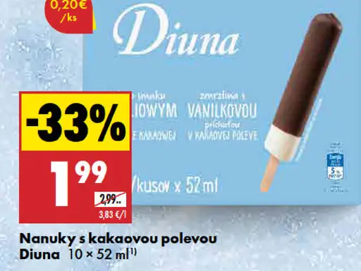 Diuna Nanuky s kakaovou polevou