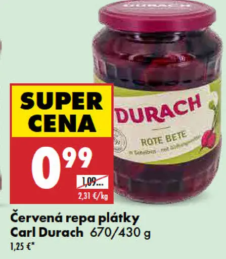 Carl Durach Červená repa plátky