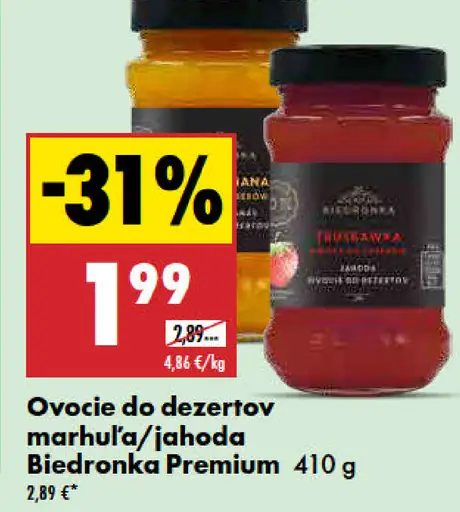 Biedronka Premium Ovocie do dezertov marhuľa/jahoda