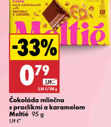 Meltie Mliečna čokoláda s prasklinami a karamelom