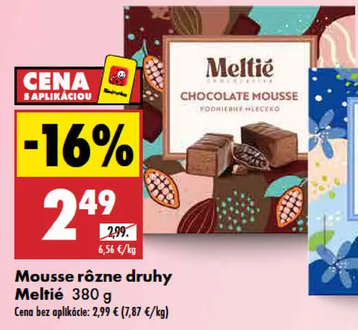 Meltie mousse rôzne druhy
