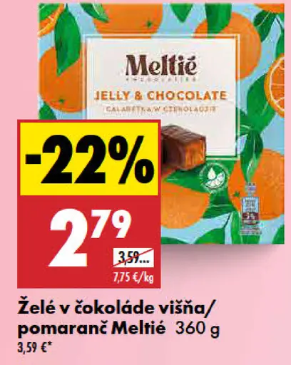 Meltie Želé v čokoláde višňa/pomaranč