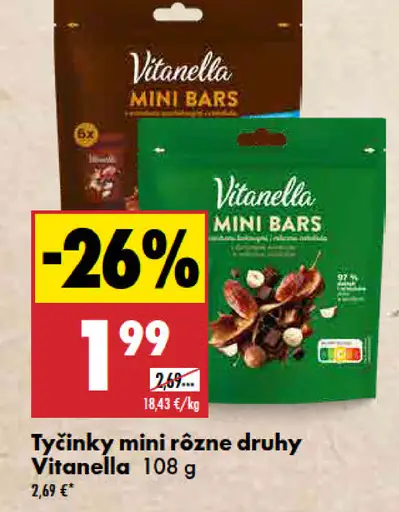 Vitanella Tyčinky mini, rôzne druhy