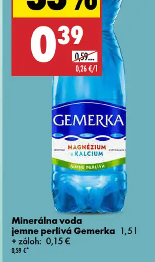 Gemerka Minerálna voda jemne perlivá