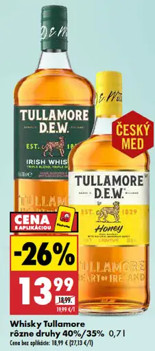 Whisky Tullamore 40 % / 35 %