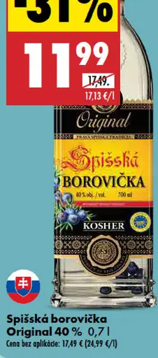 Spišská Borovička Originál 40%