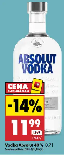 Absolut vodka 40 %
