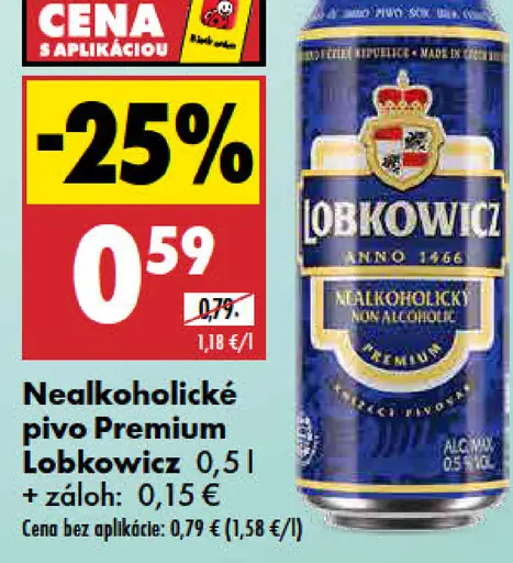 Premium Lobkowicz nealkoholické pivo