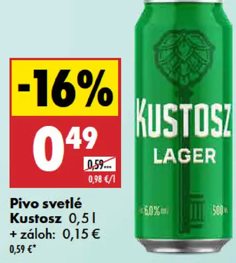 Pivo svetlé Kustosz plechovka