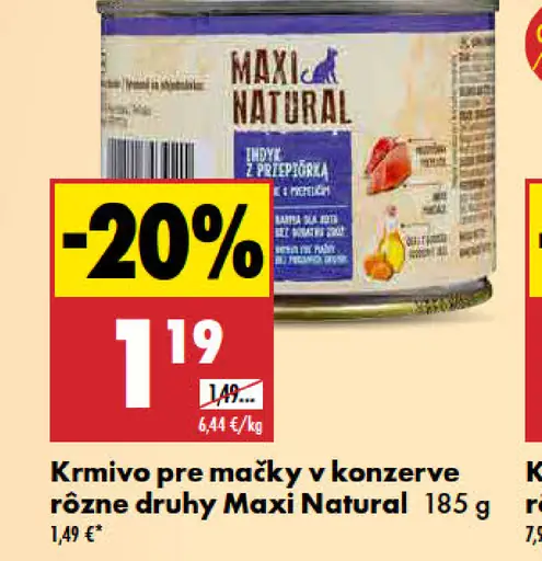 Maxi Natural krmivo pre mačky v konzerve
