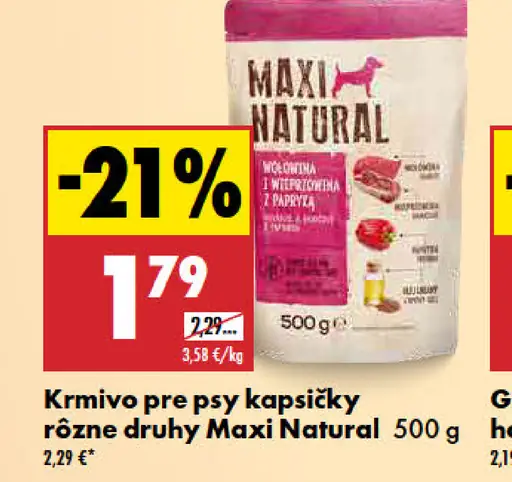 Maxi Natural krmivo pre psy v konzerve rôzne druhy