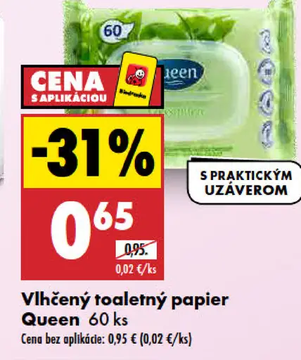 Queen vlhčený toaletný papier