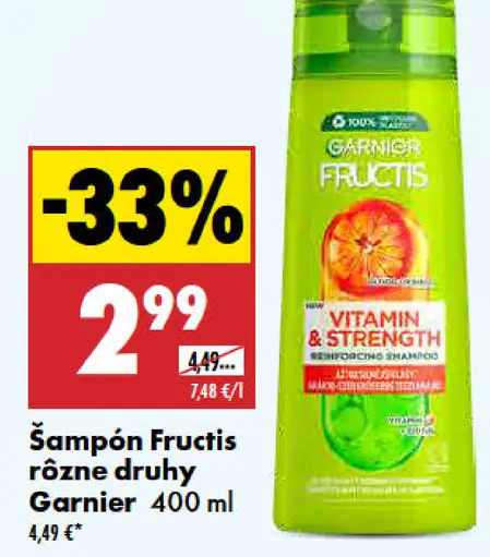Šampón Fructis, rôzne druhy