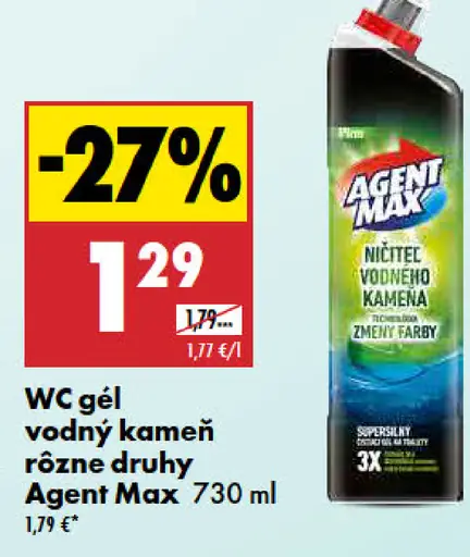 Agent Max WC gél na vodný kameň