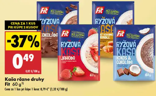 Kaša ryžová rôzne druhy Fit
