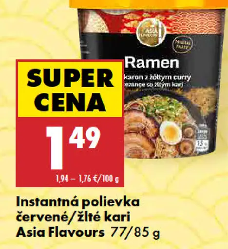 Asia Flavours instantná polievka červené kari alebo žlté kari