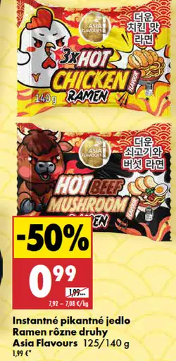 Asia Flavours instantné pikantné jedlo Ramen rôzne druhy