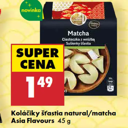 Asia Flavours koláčiky šťastia matcha