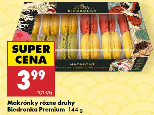 Makrónky Biedronka Premium, rôzne druhy