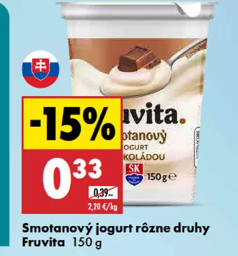 Fruvita Smotanový jogurt rôzne druhy