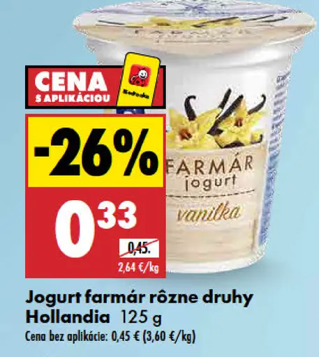 Hollandia jogurt Farmár rôzne druhy