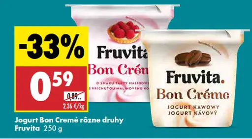 Fruvita Jogurt Bon Créme rôzne druhy