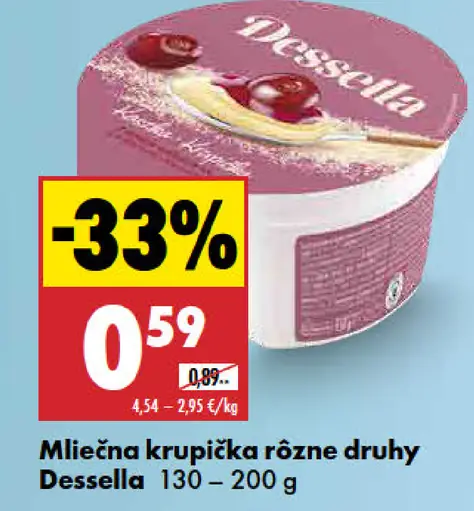 Dessella mliečna krupička rôzne druhy