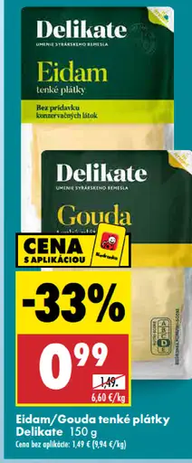 Delikate Eidam/Gouda tenké plátky
